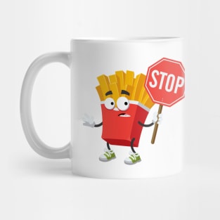 cartoon paper packaging french fries potatoes mascot Mug